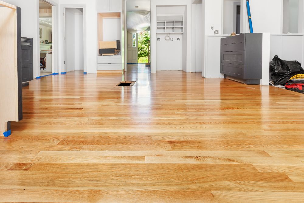 Greensboro Hardwood Clean and Buff for living spaces with polished wood flooring.