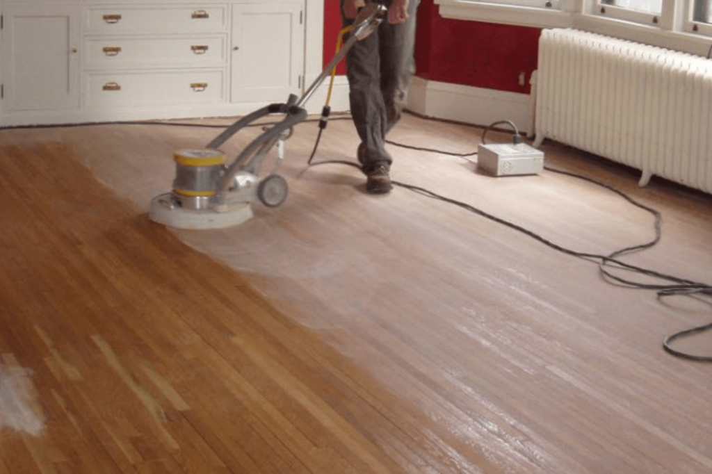 Hardwood Floor Wax Removal Pineville NC by Good House Floor Care: Professional buffing to restore original wood beauty.