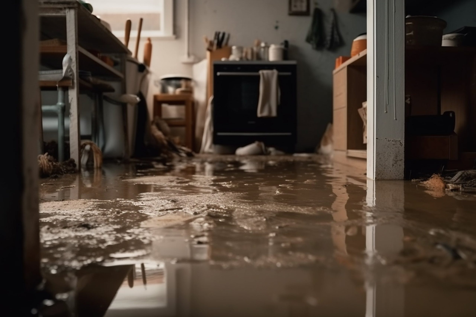 Professional Flood Damage Cleanup Colorado Springs CO by Premier Carpet Cleaning for water-damaged kitchens and flooring.