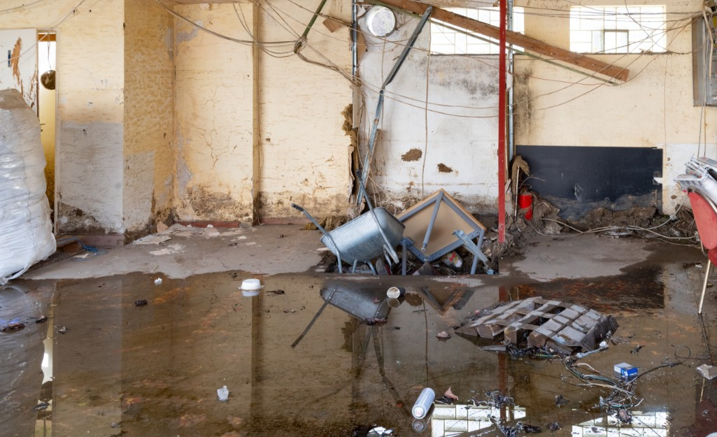 Expert Flood Damage Cleanup Colorado Springs CO by Premier Carpet Cleaning restores debris and standing water in basements.