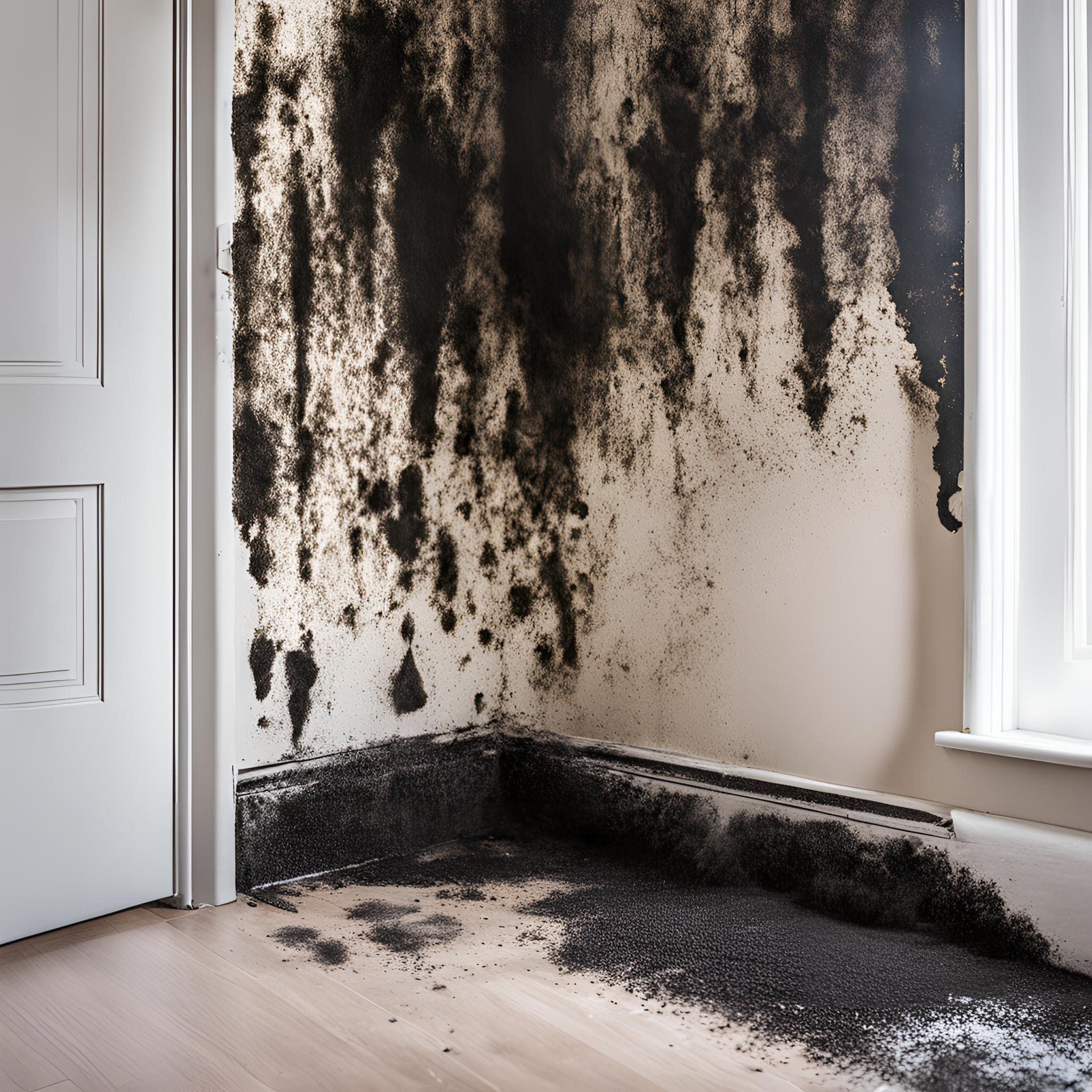 Mold Removal Colorado Springs CO by Premier Carpet Cleaning: Expert remediation for severe black mold on walls and floors.