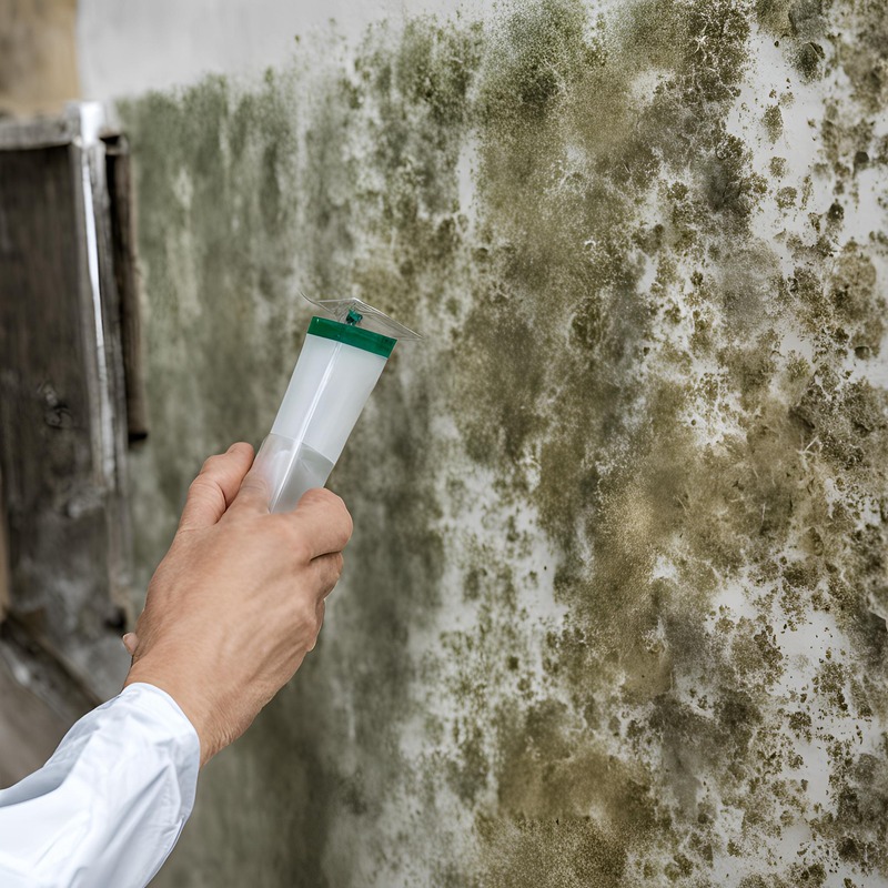 Professional Mold Removal Colorado Springs CO by Premier Carpet Cleaning technicians testing and treating wall mold growth.