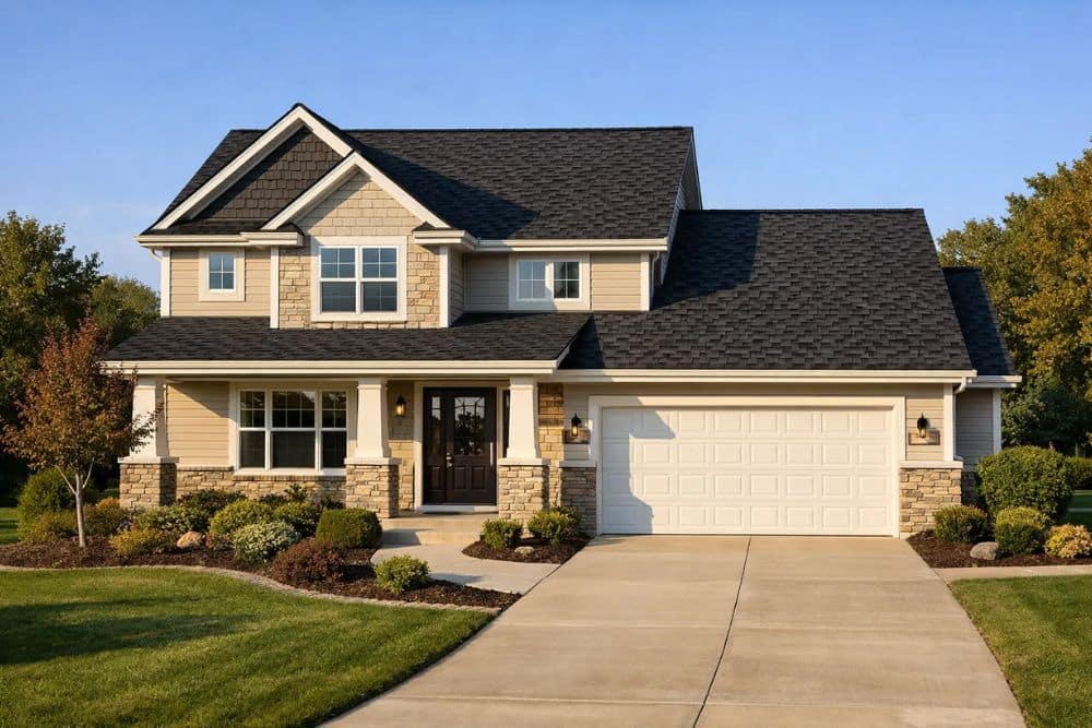 Beautifully completed Roof Replacement New Berlin modern home.