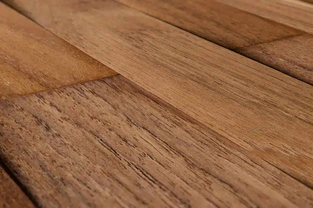 Close-up of richly-grained hardwood floor after Johns Creek, GA Hardwood Floor Refinishing.
