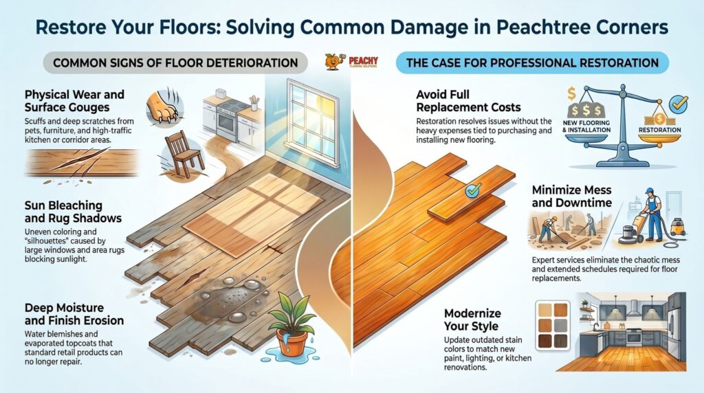 Peachtree Corners, GA Hardwood Floor Refinishing