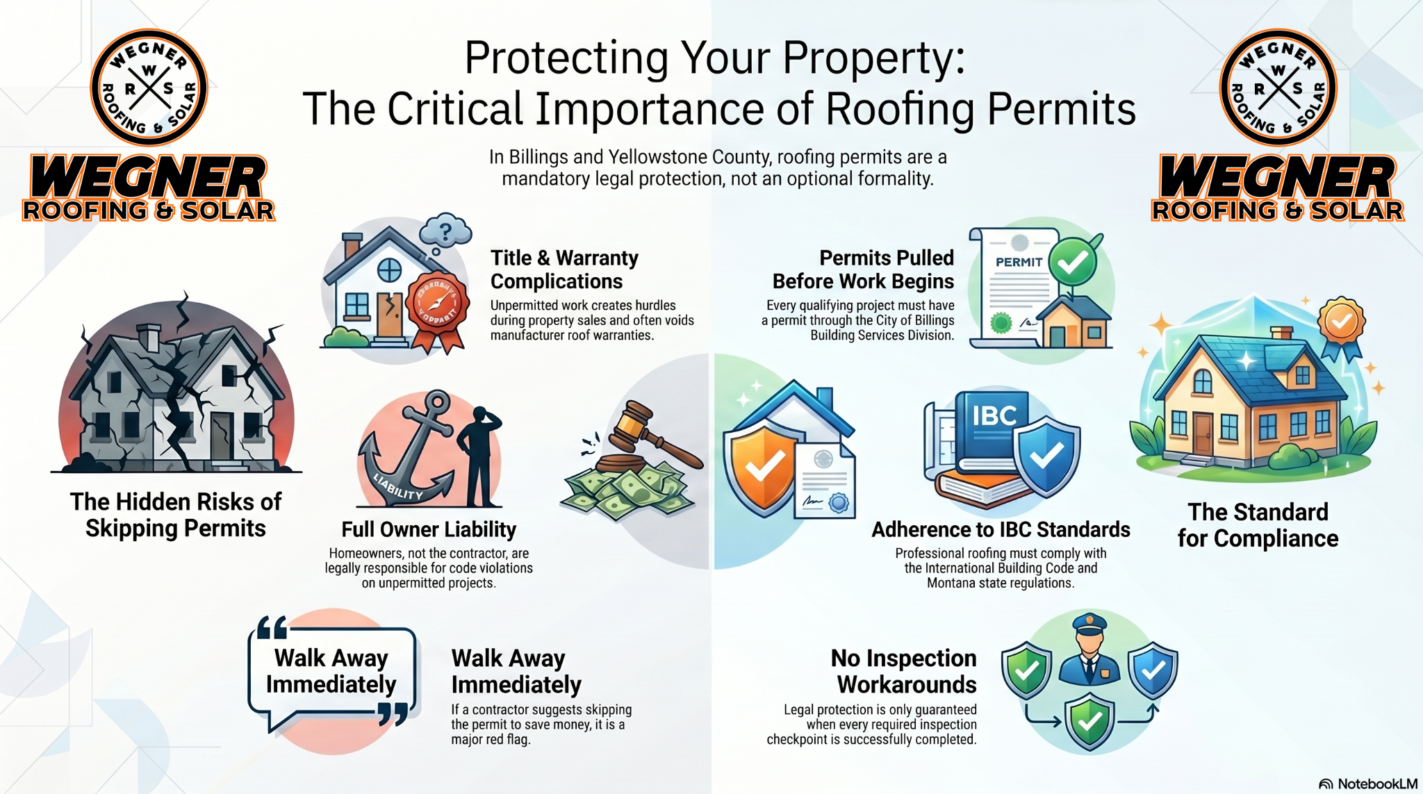 Infographic on roofing permits by Wegner Roofing & Solar, one of the leading roofing companies Billings MT homeowners trust.