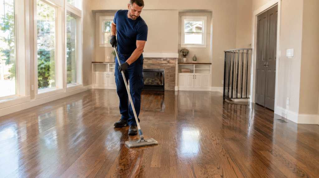 Infographic guide detailing signs your floors need a hardwood floor screen and recoat in Bothell WA.